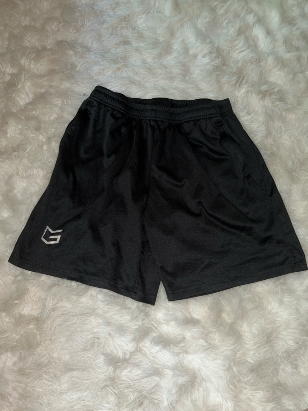 Men's Black Performance Athletic Shorts with Subtle Logo